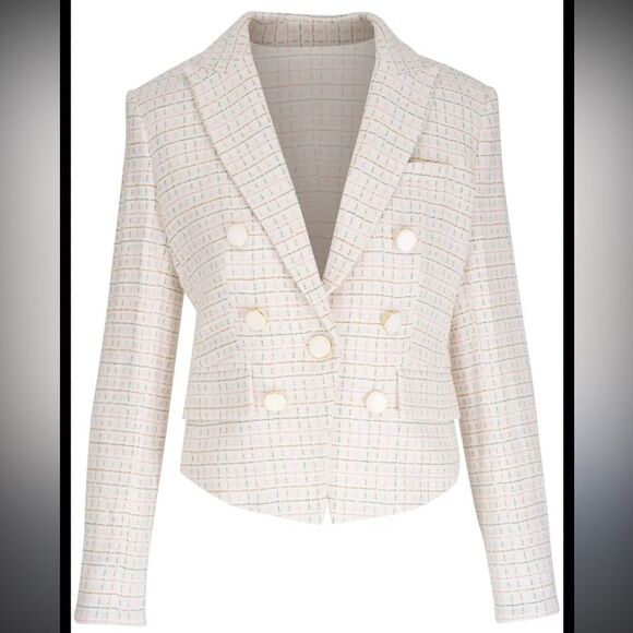 NWT Veronica Beard DIEGO DICKEY JACKET
COLOR IVORY MULTI Tweed Dickey Size 14 - Picture 13 of 16